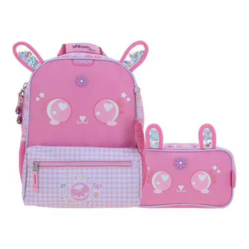 Kit Escolar Happy Girl by Chenson Mochila + Lapicera Rosa Infantil - Modelo HG66562 1