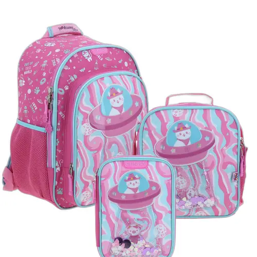 Kit Escolar Happy Girl by Chenson (Mochila + Lonchera + Lapicera) infantil