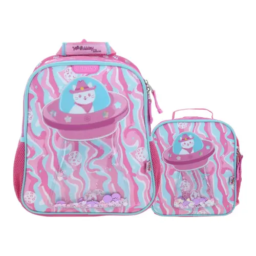 Kit Escolar Happy Girl by Chenson Mochila + Lonchera Rosa Infantil - Modelo HG70160 1