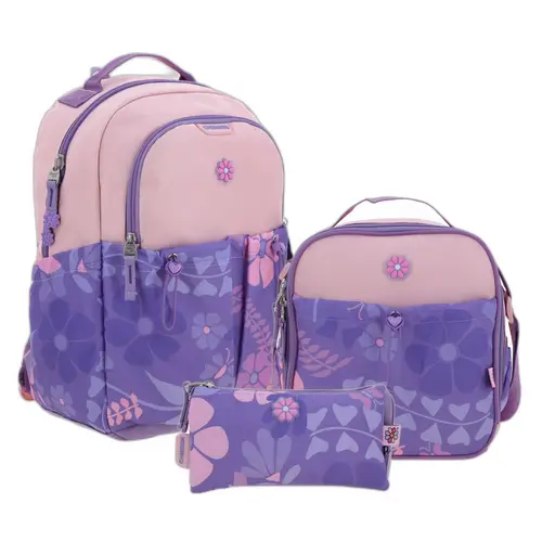 Kit Escolar Happy Girl by Chenson (Mochila + Lonchera + Lapicera) infantil