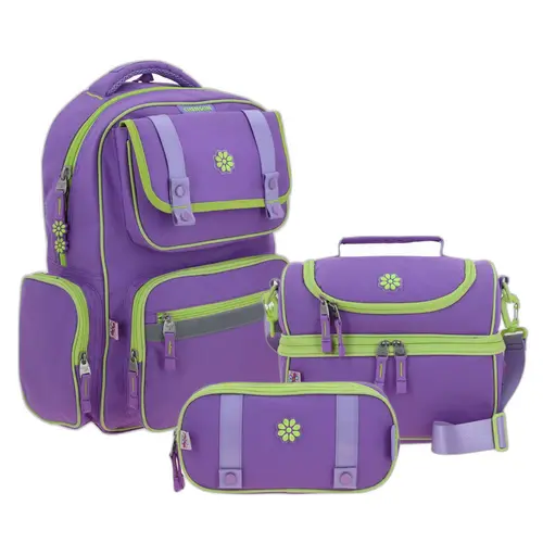 Kit Escolar Happy Girl by Chenson (Mochila + Lonchera + Lapicera) Violeta Infantil 1