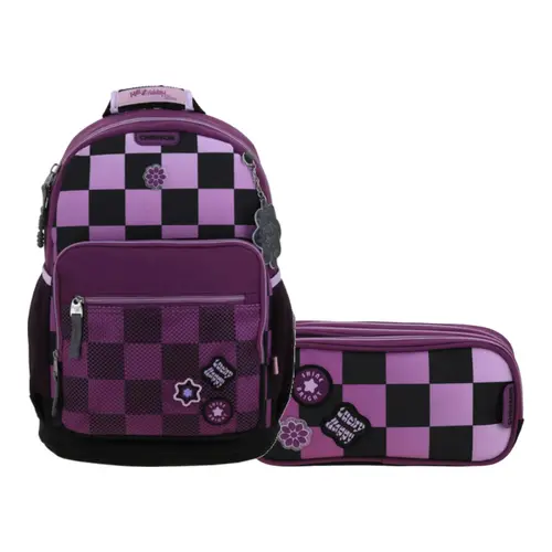 Kit Escolar Happy Girl by Chenson (Mochila + Lapicera) Negro Infantil - Modelo HG70235 1