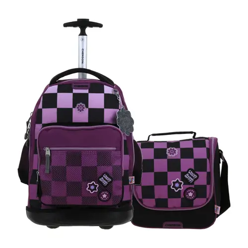 Kit Escolar Happy Girl by Chenson Mochila con Ruedas + Lonchera Negro Infantil - Modelo HG70238 1