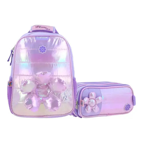 Kit Escolar Happy Girl by Chenson (Mochila + Lapicera) Violeta Infantil - Modelo HG70331 1