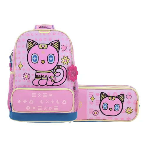 Kit Escolar Happy Girl by Chenson (Mochila + Lapicera) Rosa Infantil - Modelo HG70354 1
