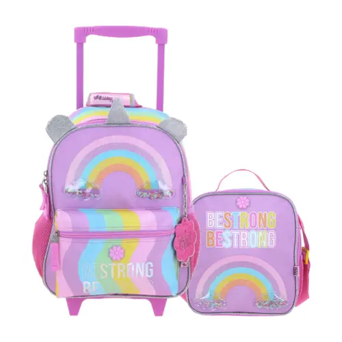 Kit Escolar Happy Girl by Chenson (Mochila con Ruedas + Lonchera) Multicolor Infantil