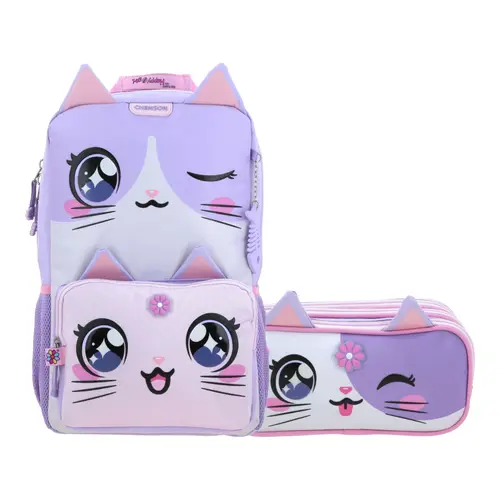 Kit Escolar Happy Girl by Chenson (Mochila + Lapicera) Uva Infantil - Modelo HG70806