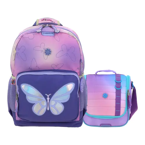 Kit Escolar Happy Girl by Chenson (Mochila + Lonchera) Uva Infantil - Modelo HG70969