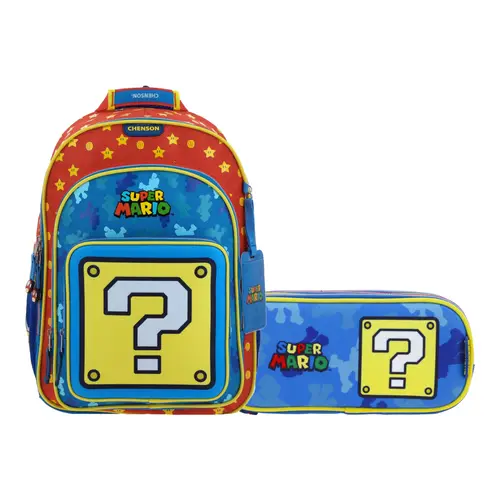 Kit Escolar Mario Bros by Chenson Mochila + Lapicera Azul Infantil - Modelo MB66265 1
