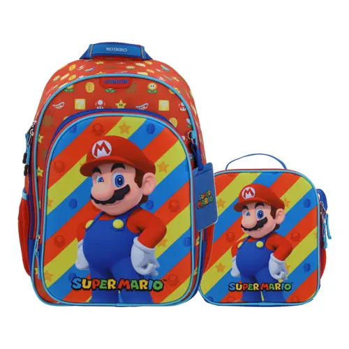 Kit Escolar Mario Bros by Chenson (Mochila + Lonchera) Rojo Infantil
