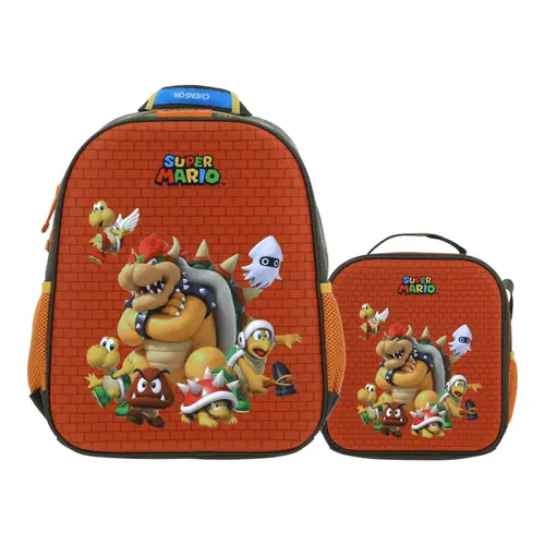 Kit Escolar Mario Bros by Chenson Mochila + Lonchera Verde Seco Infantil