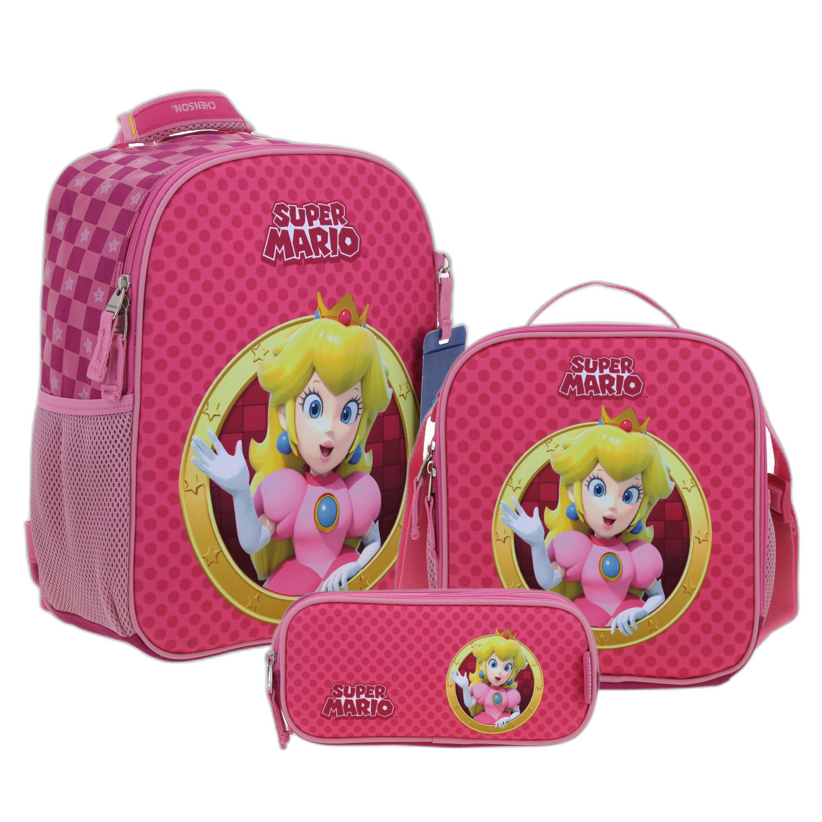 Kit Kinder Peach by Chenson (Mochila + Lonchera + Lapicera) infantil
