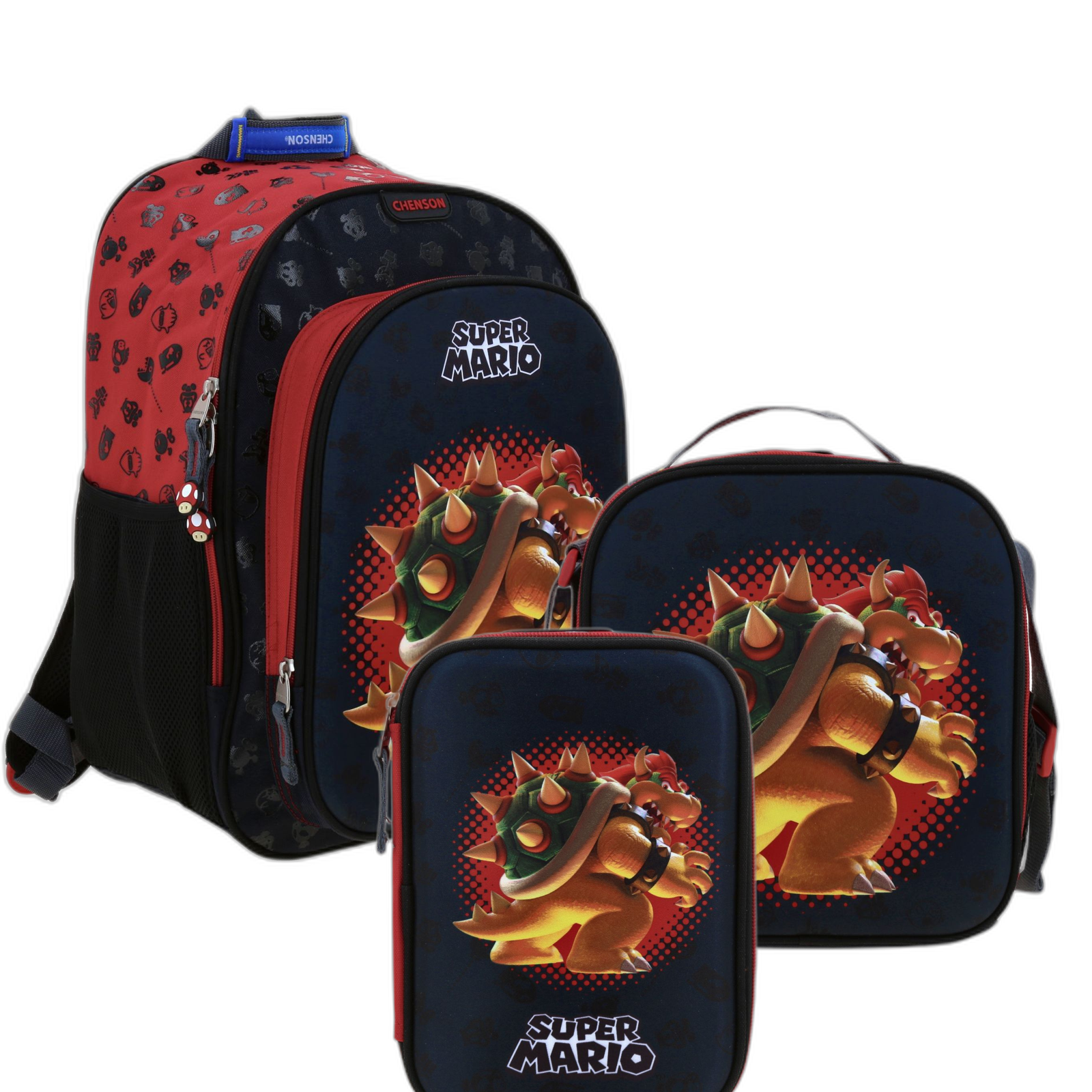 Kit Escolar Mario Bros by Chenson (Mochila + Lonchera + Lapicera) infantil