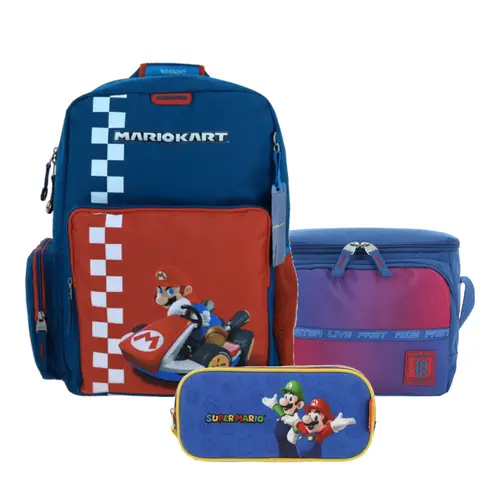 Kit Escolar Mario Bros by Chenson (Mochila + Lonchera + Lapicera) Azul Infantil - Modelo MB70210 1
