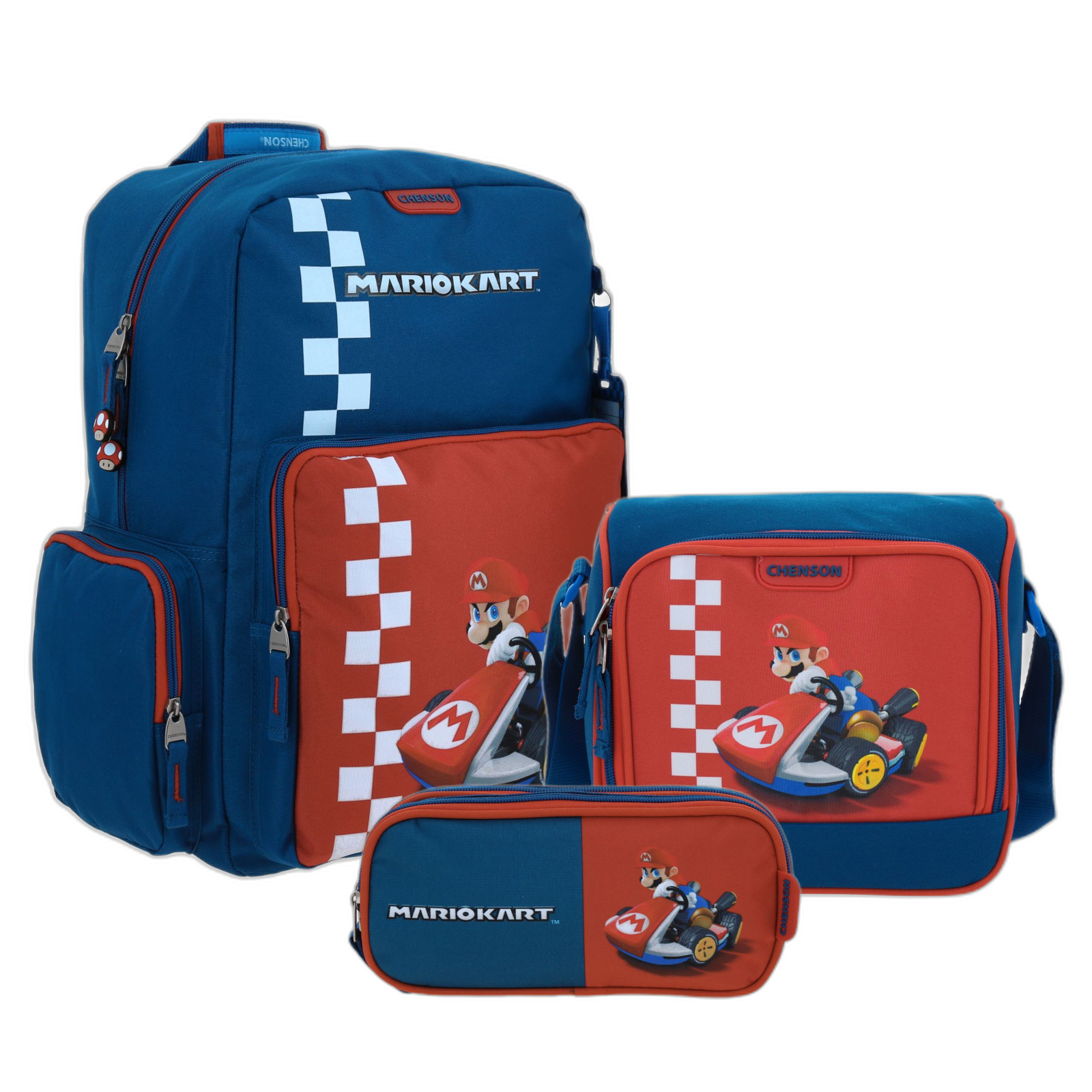 Kit Escolar Mario Bros by Chenson (Mochila + Lonchera + Lapicera) infantil
