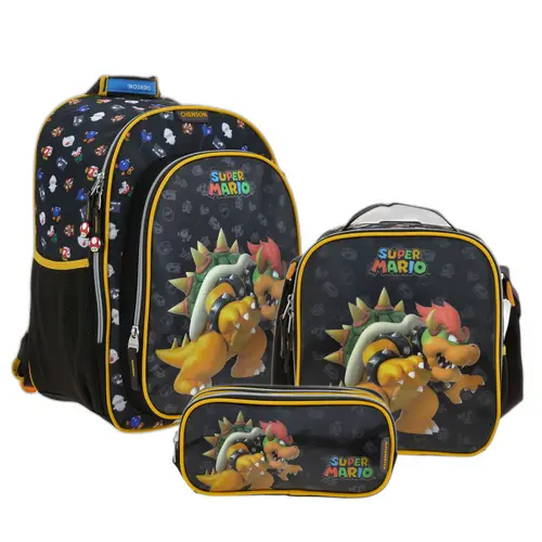 Kit Escolar Mario Bros by Chenson (Mochila + Lonchera + Lapicera) infantil