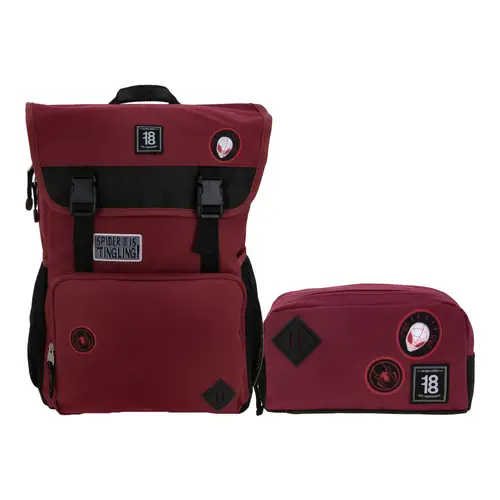 Kit Escolar Spider-Man Miles Morales by Chenson (Mochila + Lapicera) Rojo Infantil
