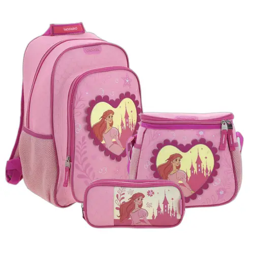 Kit Escolar Princesas by Chenson (Mochila + Lonchera + Lapicera) infantil