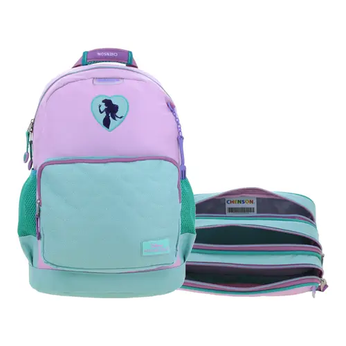 Kit Escolar Ariel La Sirenita by Chenson (Mochila + Lapicera) Turquesa - Modelo PR70463
