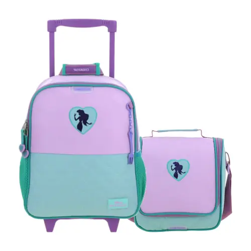 Kit Escolar Ariel La Sirenita by Chenson Mochila + Lonchera Turquesa
