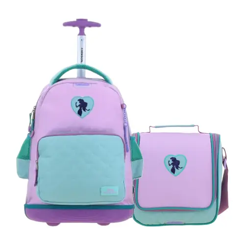 Kit Escolar Ariel La Sirenita by Chenson Mochila + Lonchera Turquesa Infantil