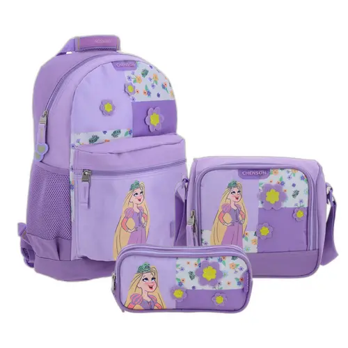 Kit Escolar Princesas by Chenson (Mochila + Lonchera + Lapicera) infantil