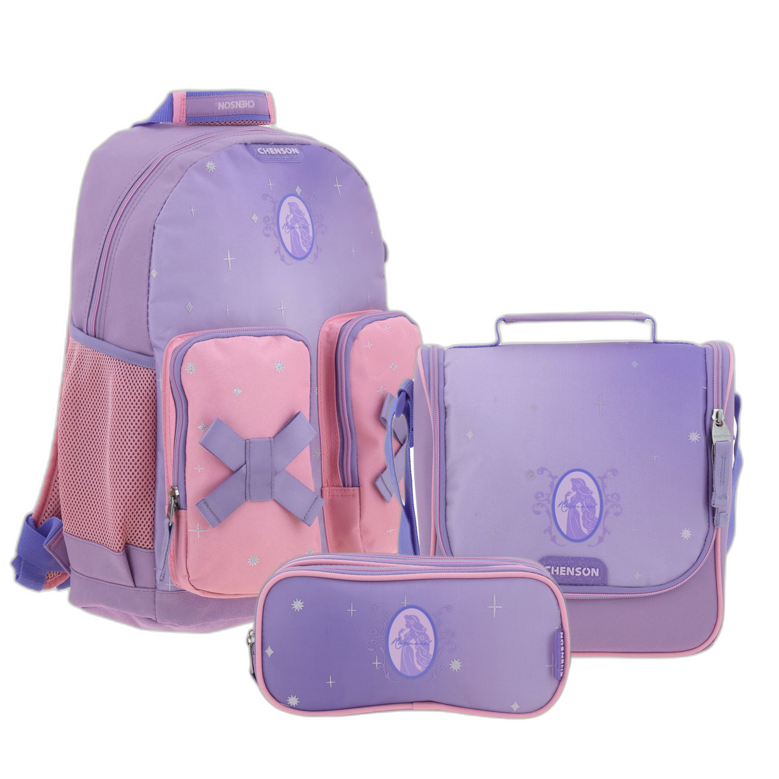 Kit Escolar Princesas by Chenson (Mochila + Lonchera + Lapicera) infantil