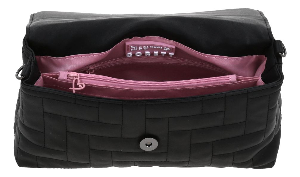 Bolsa Briefcase Gorett Priss Gs25076-3 Color Negro Correa De Hombro Negro Diseño De La Tela Capitonado - vista 2