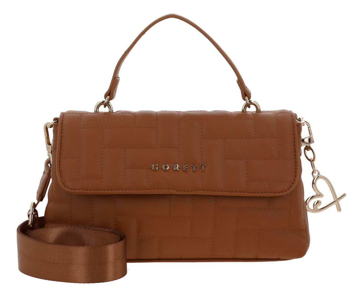 Bolsa Briefcase Gorett Priss Gs25076-b Color Café Correa De Hombro Café Diseño De La Tela Capitonado