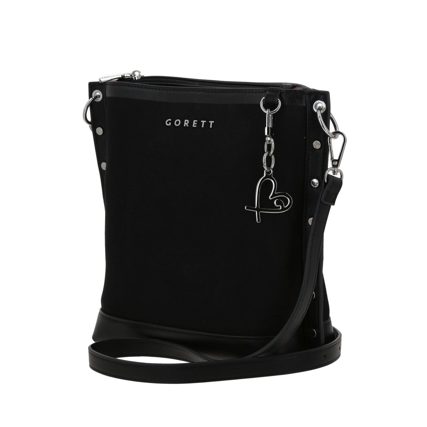 Bolsa de Lado para Dama Gorétt by Chenson Negra con Triple Compartimento 2