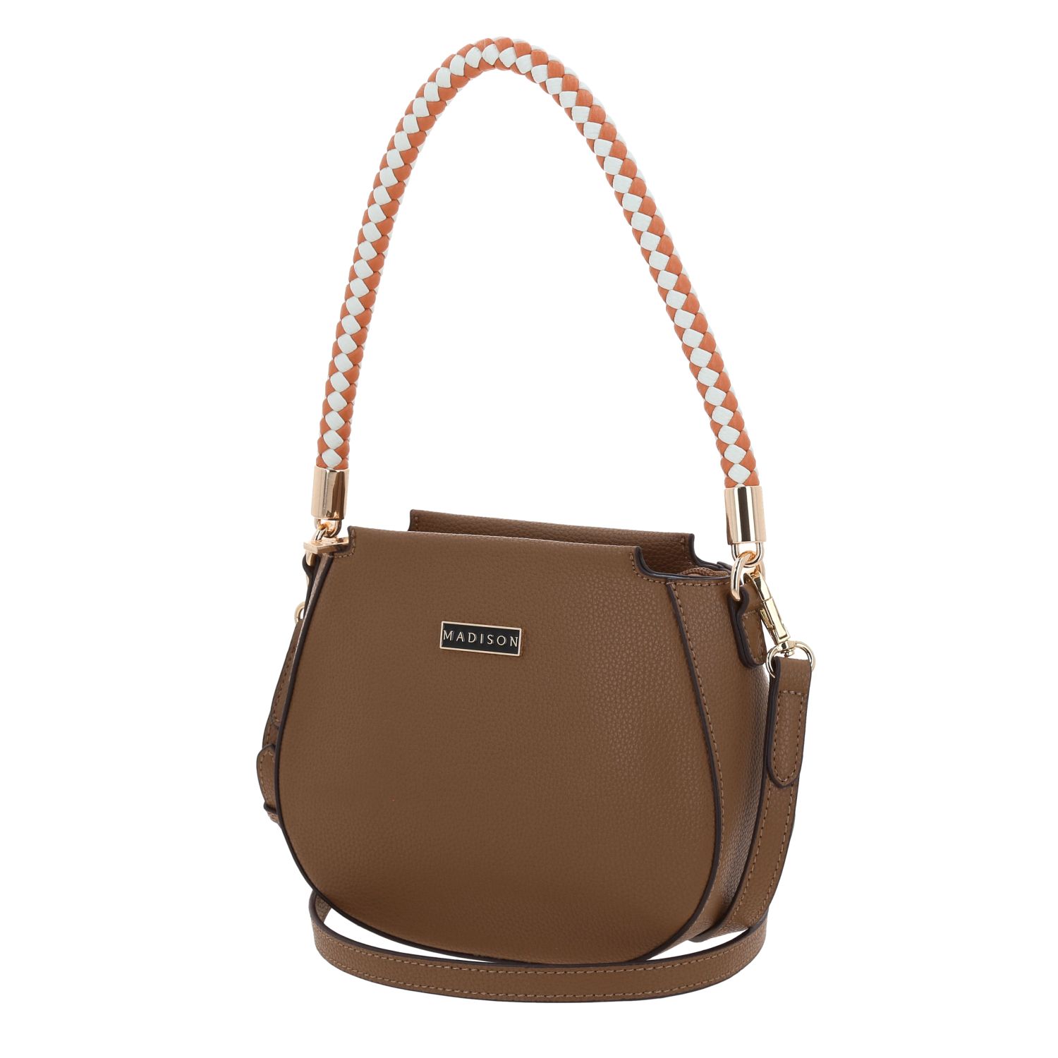 Bolsa de lado para dama Madison by Chenson café con cierre y asa ajustable 2