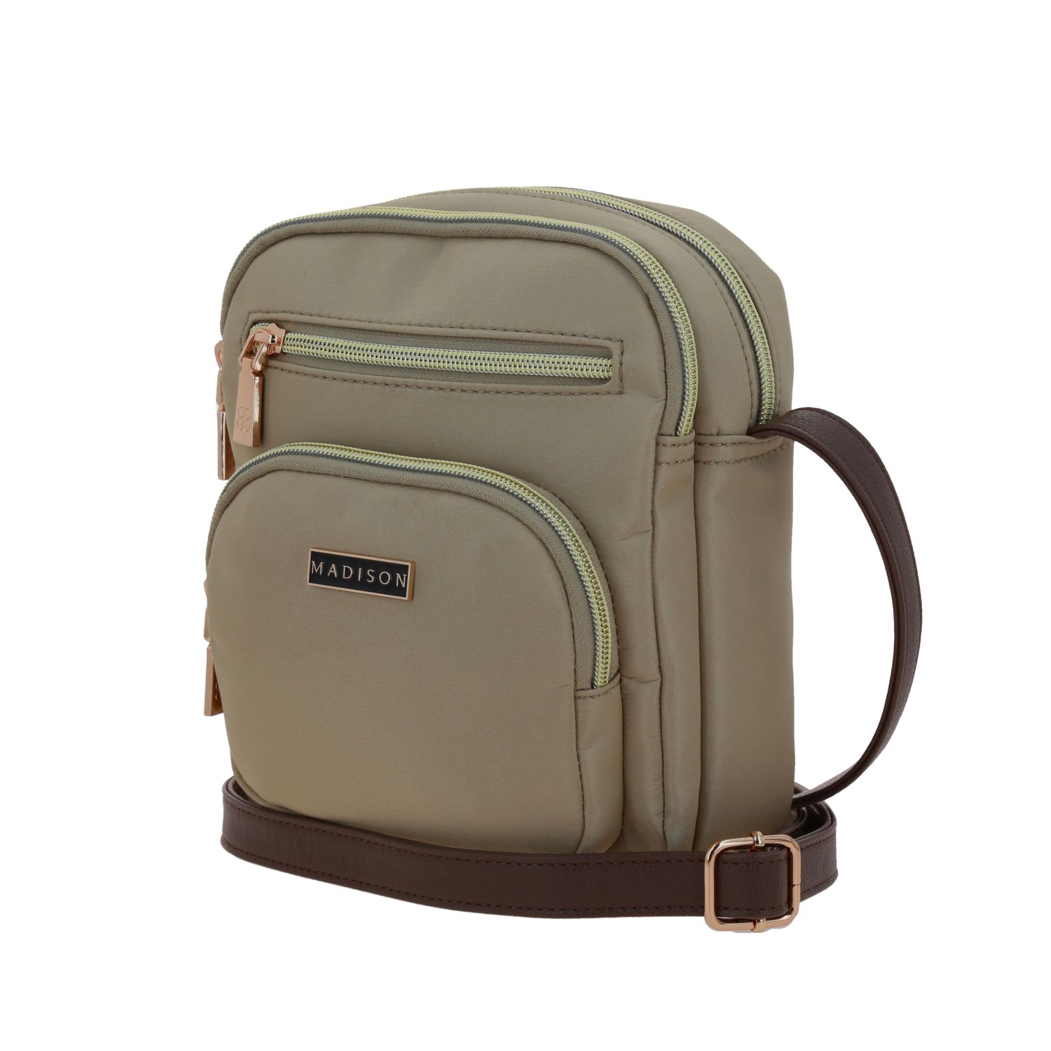 Bolsa de lado para dama Madison by Chenson Camel con doble compartimento 2