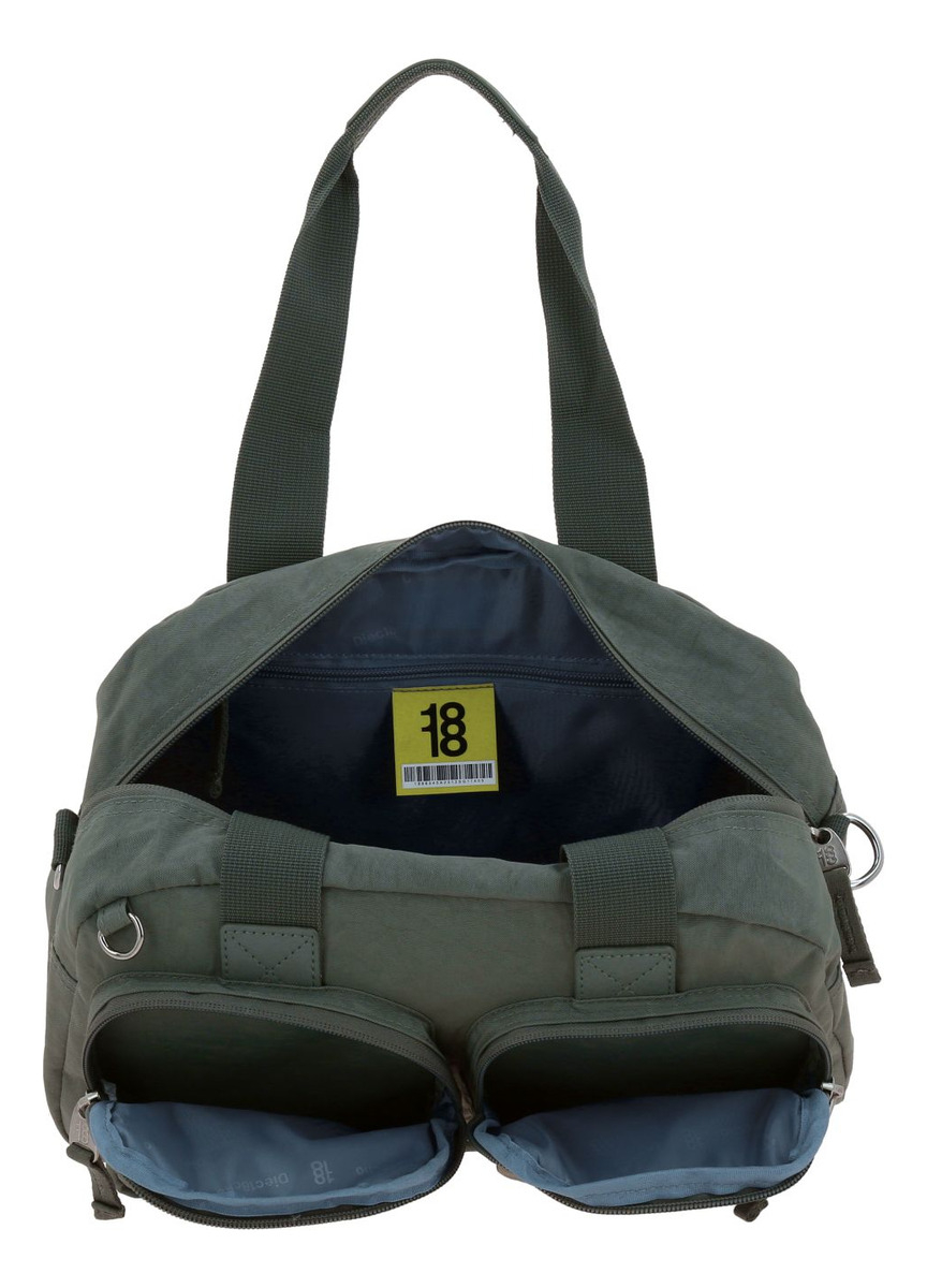 Bolsa De Mano Chenson Juvenil 18181 Verde Militar Zilp Acabado De Los Herrajes Níquel Diseño De La Tela Liso 2