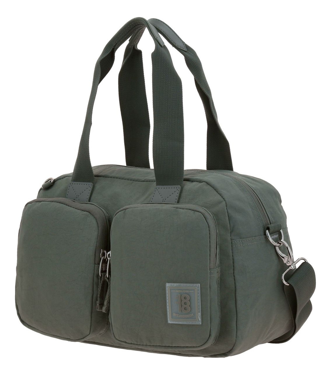 Bolsa De Mano Chenson Juvenil 18181 Verde Militar Zilp Acabado De Los Herrajes Níquel Diseño De La Tela Liso 4