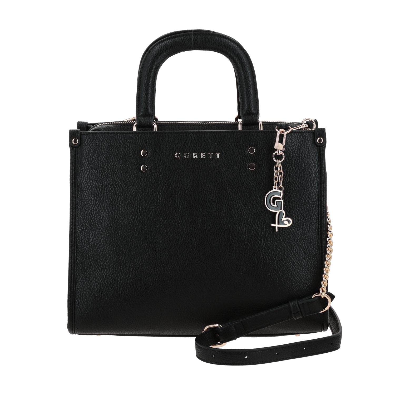 Bolsa de mano para dama Gorétt by Chenson negra con bolsillo práctico