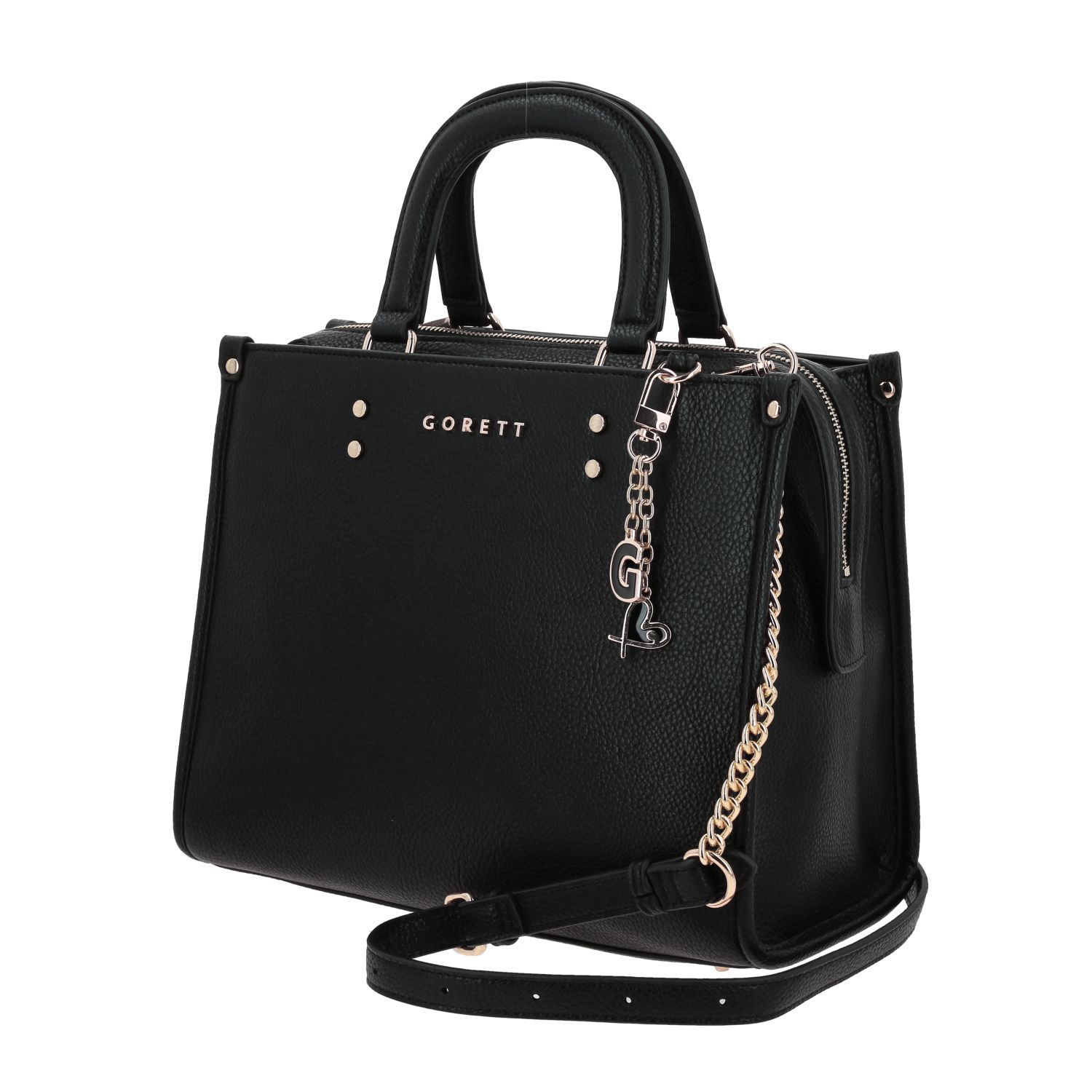 Bolsa de mano para dama Gorétt by Chenson negra con bolsillo práctico 2