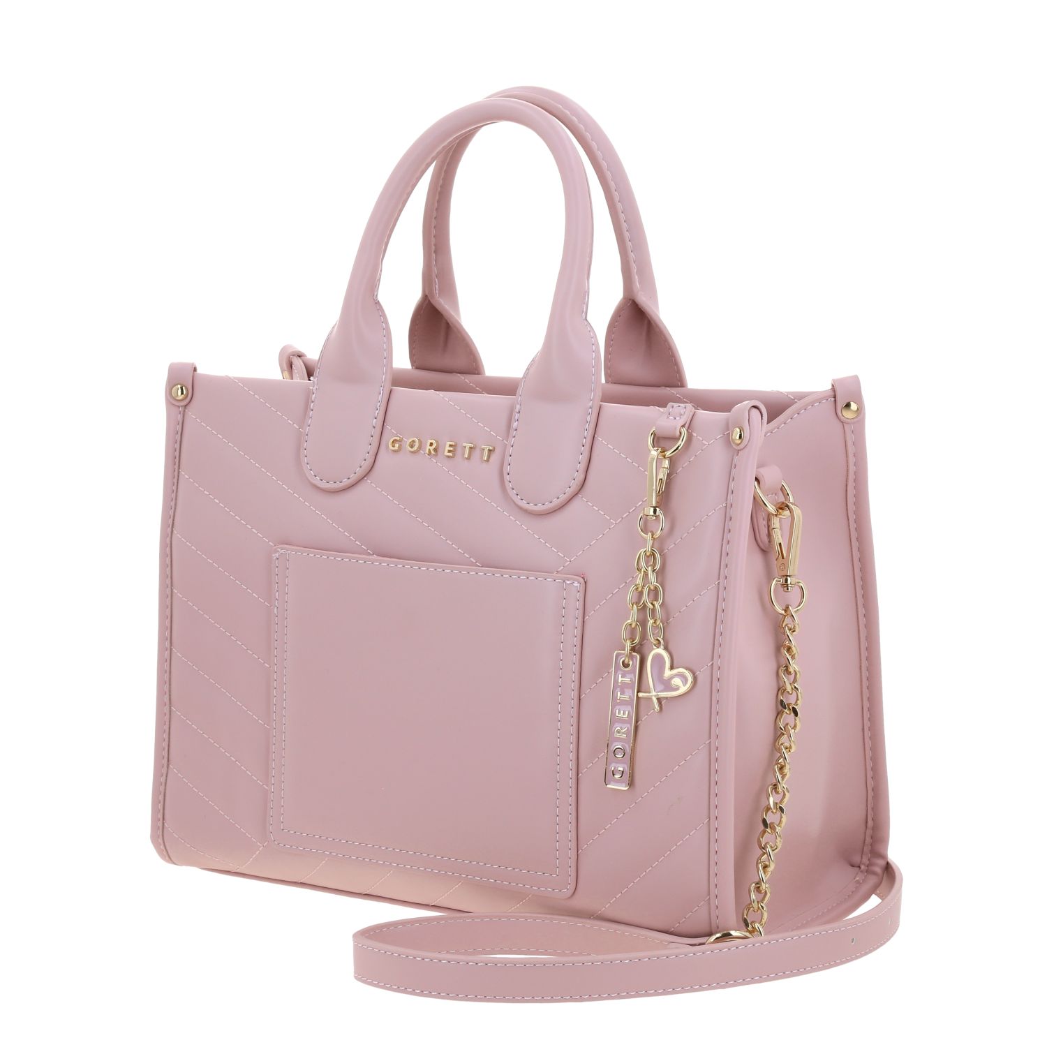 Bolsa de Mano para Dama Gorétt by Chenson Rosa con Asa Ajustable 2