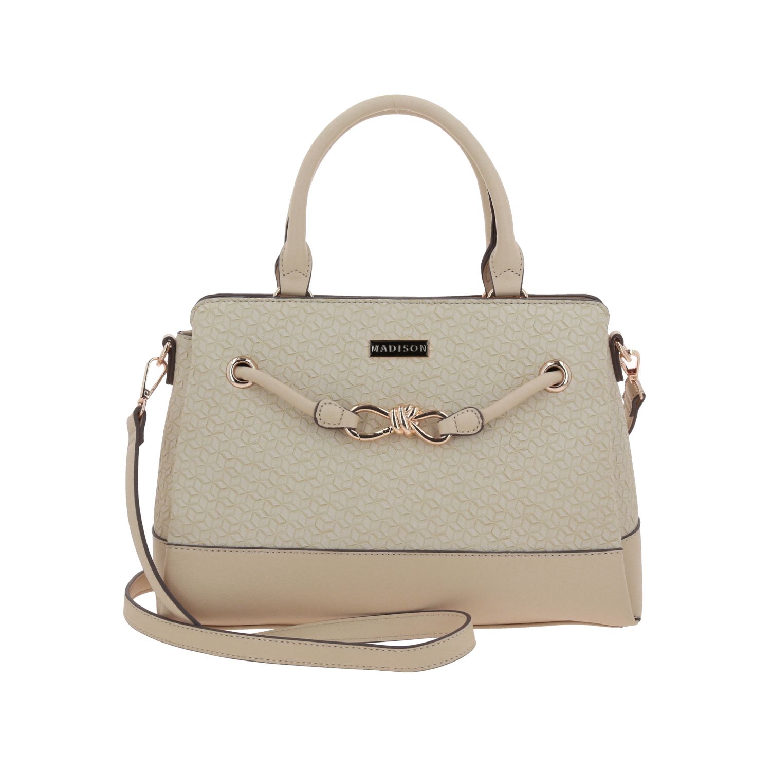 Bolsa de Mano para Dama Madison by Chenson Beige con Triple Compartimento