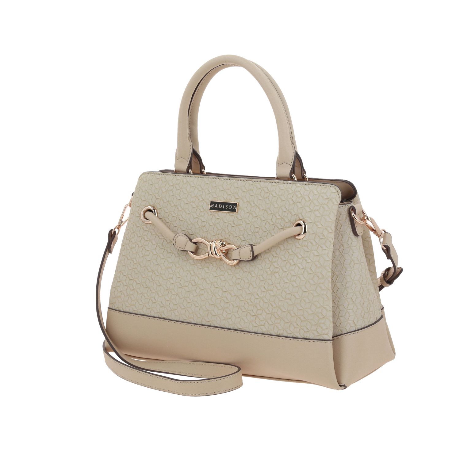 Bolsa de Mano para Dama Madison by Chenson Beige con Triple Compartimento 2