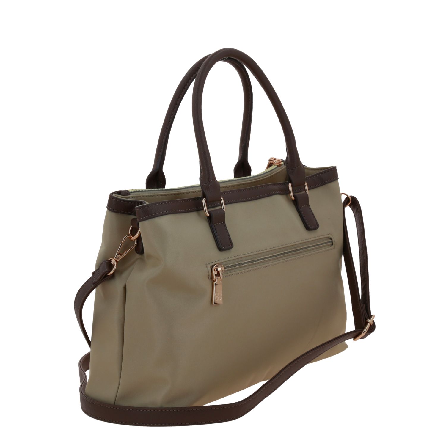 Bolsa de Mano para Dama Madison by Chenson Camel con Compartimentos Prácticos 3
