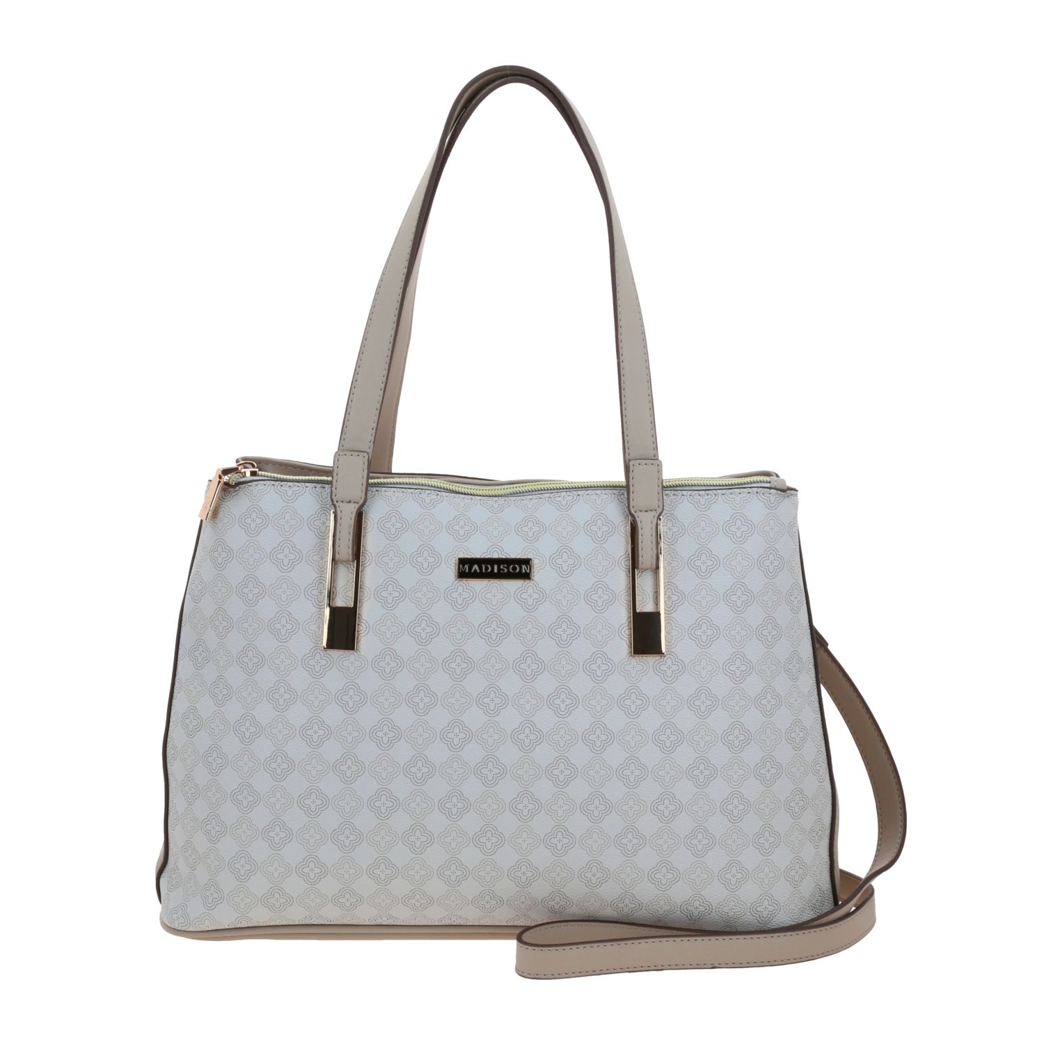 Bolsa de mano para dama Madison by Chenson color beige con asa ajustable