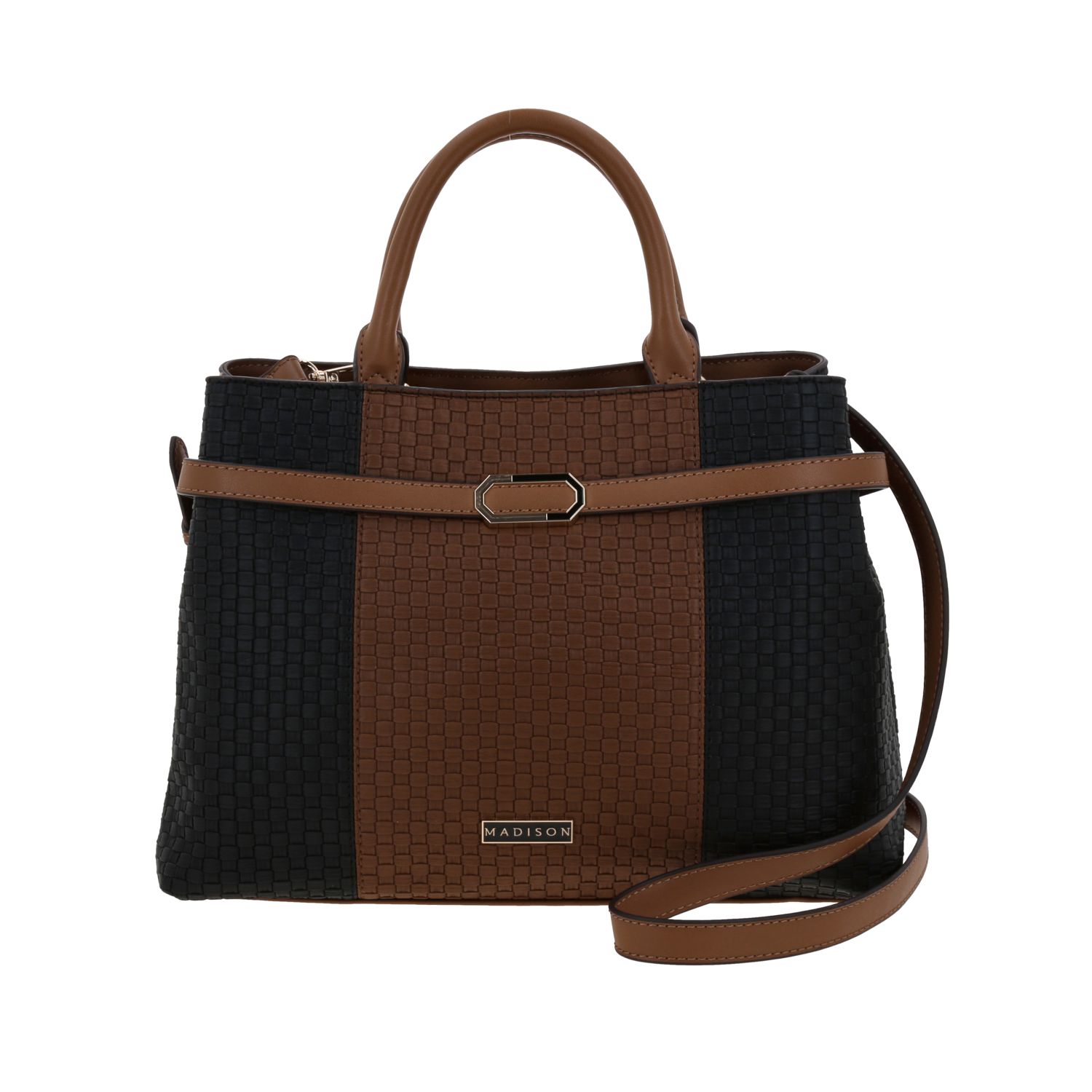 Bolsa de Mano para Dama Madison by Chenson en Negro con Triple Compartimento