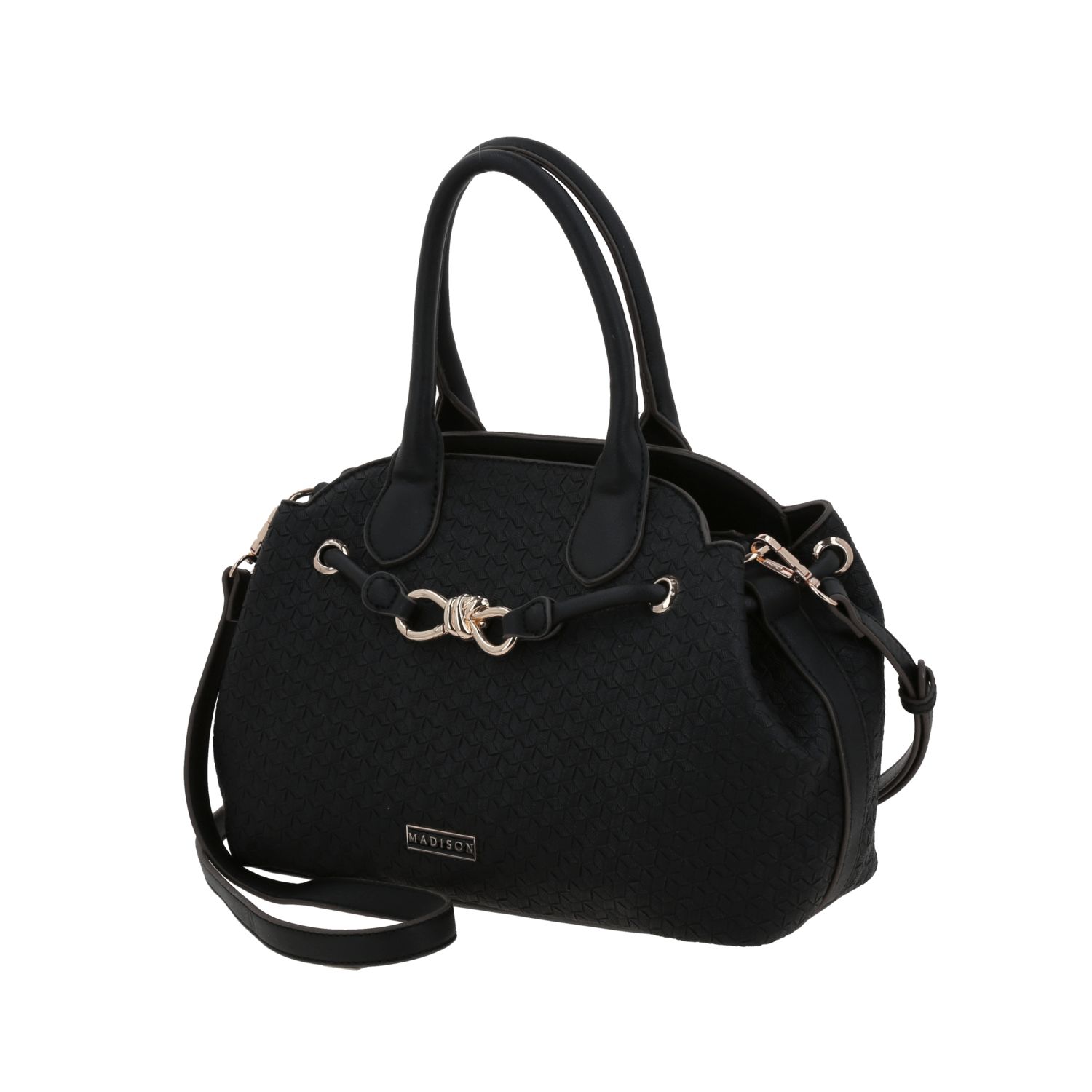 Bolsa de Mano para Dama Madison by Chenson Negra con Asa Ajustable 2