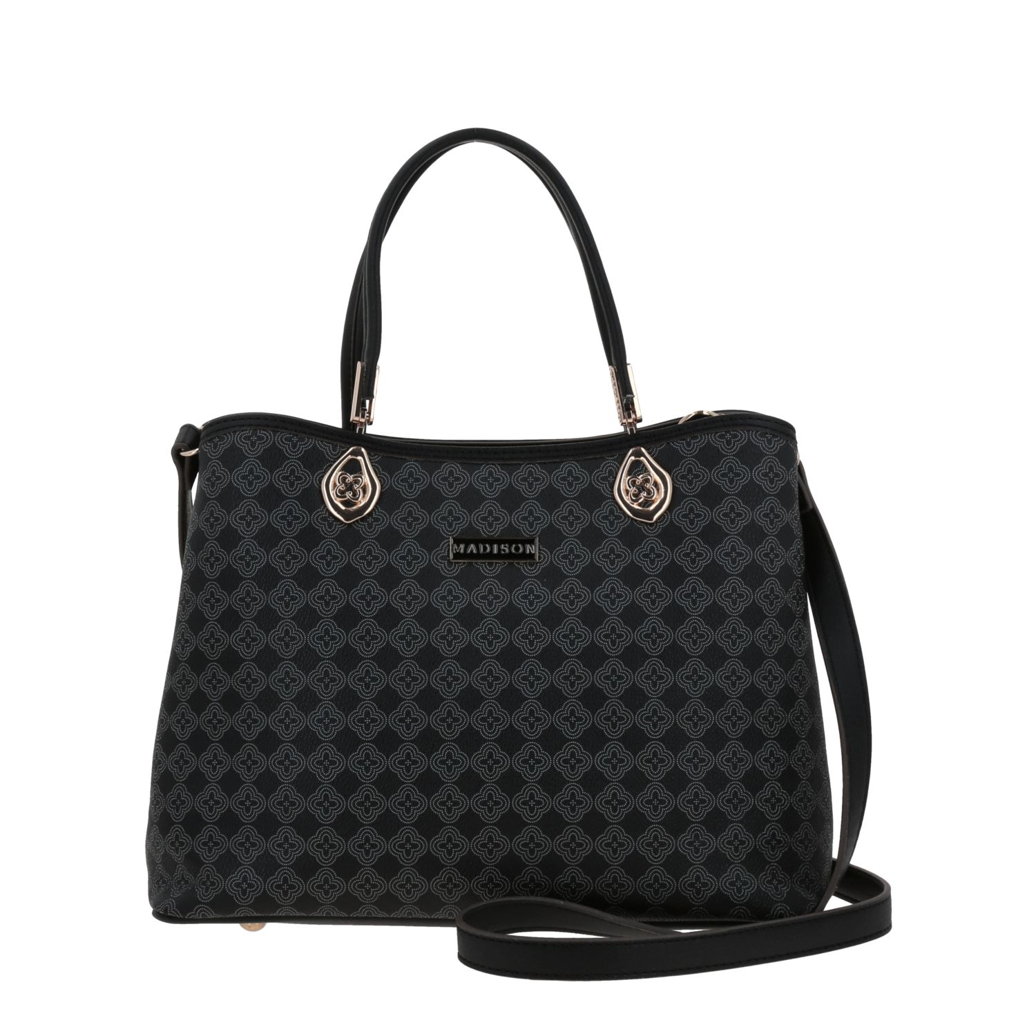 Bolsa de Mano para Dama Madison by Chenson Negra con Compartimentos Prácticos