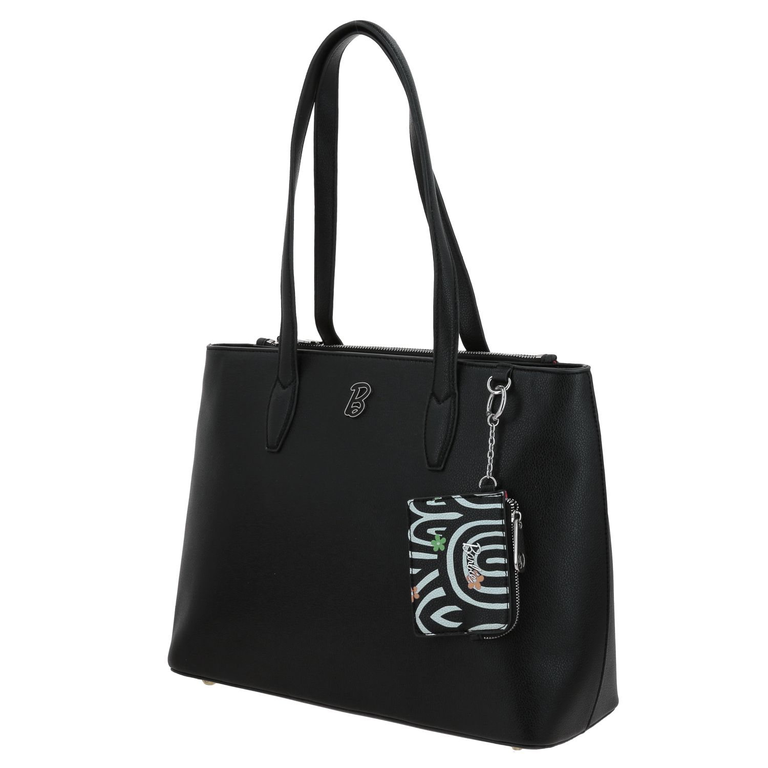 Bolsa grande para dama Barbie by Chenson en negro con doble compartimento 2