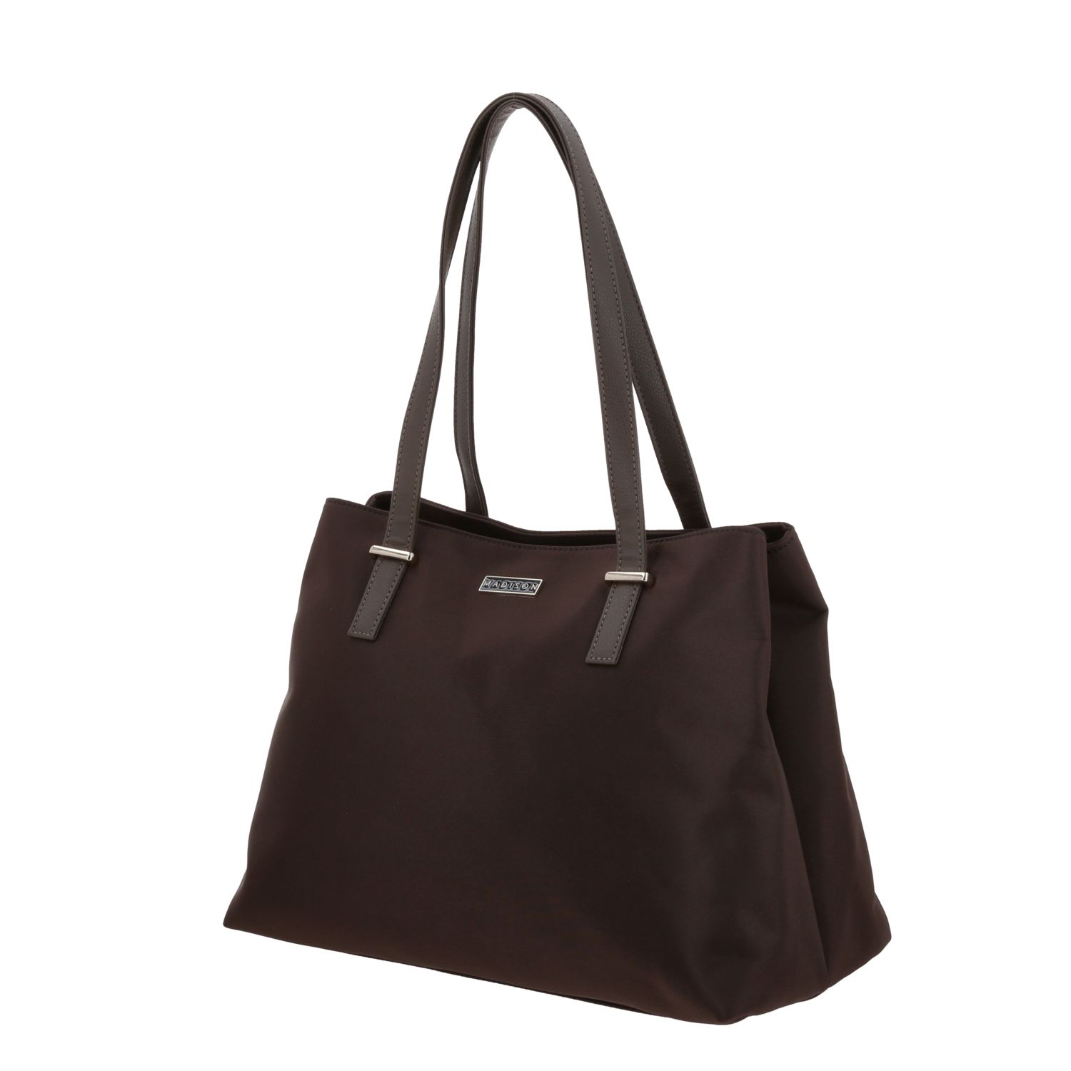 Bolsa grande para dama Madison by Chenson café satinado con doble compartimento 2