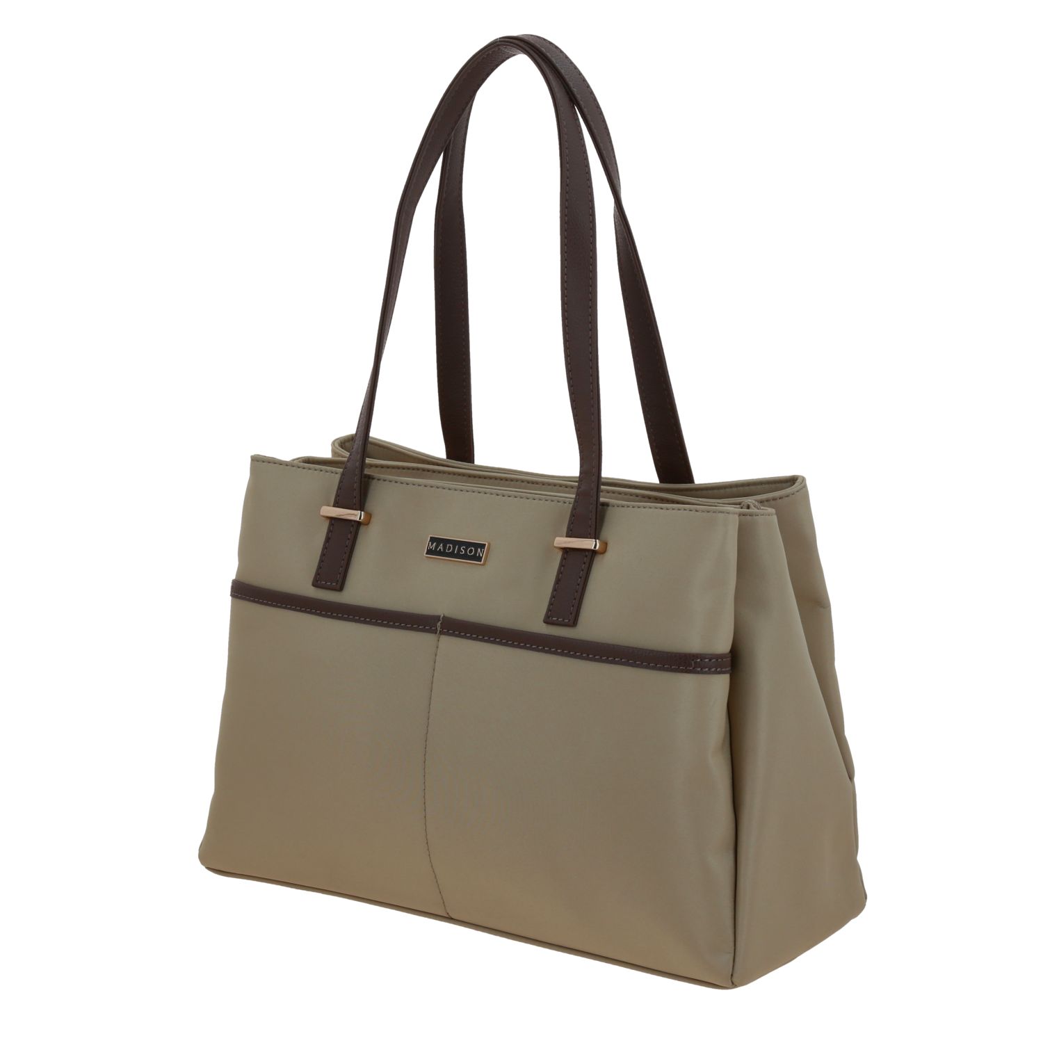 Bolsa grande para dama Madison by Chenson Camel con compartimentos amplios 2