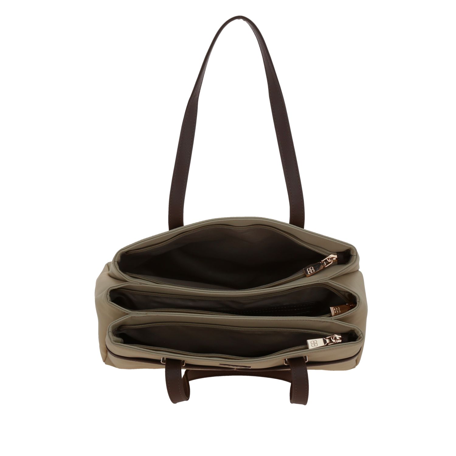 Bolsa grande para dama Madison by Chenson Camel con compartimentos amplios - vista 2