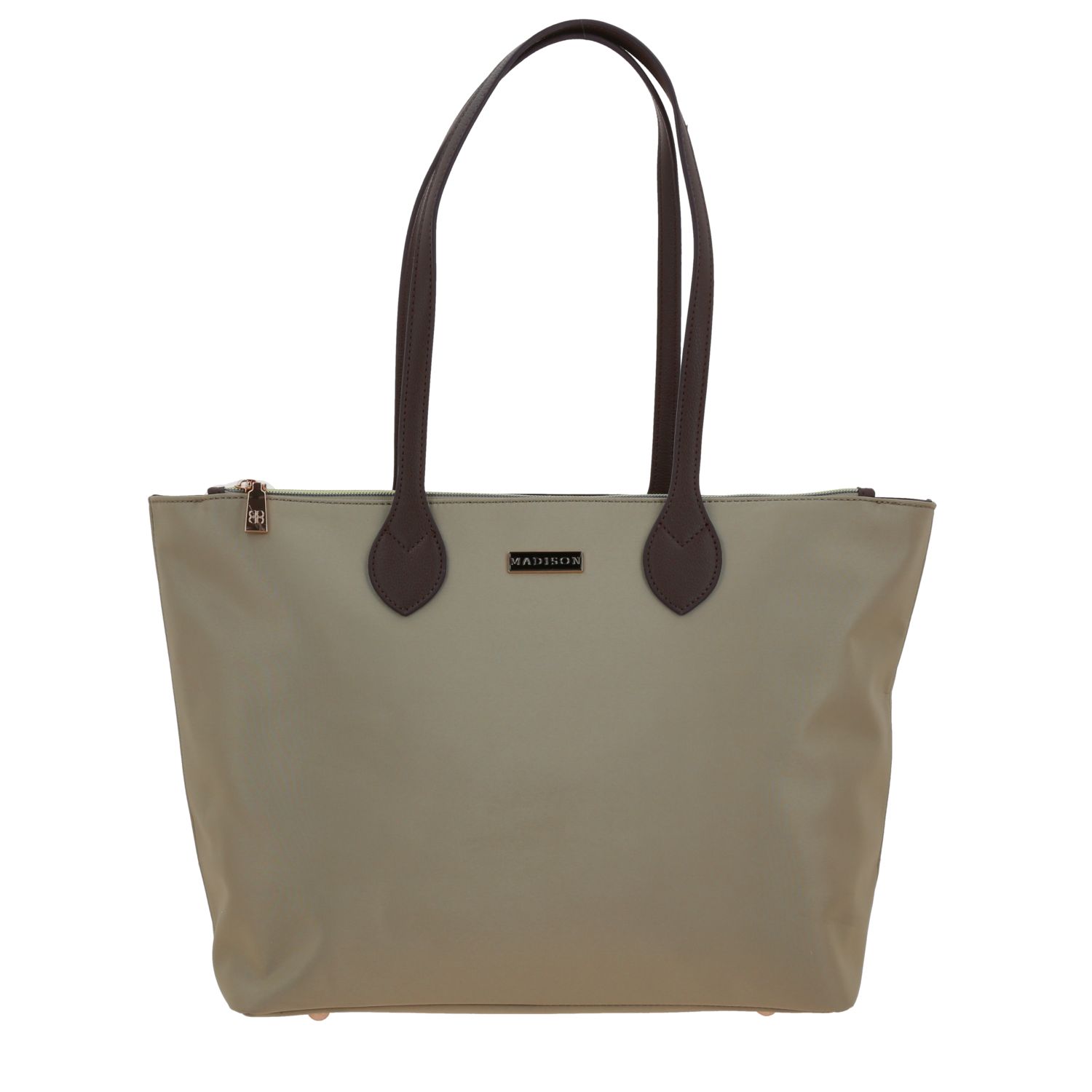 Bolsa grande para dama Madison by Chenson color camel con bolsillo trasero