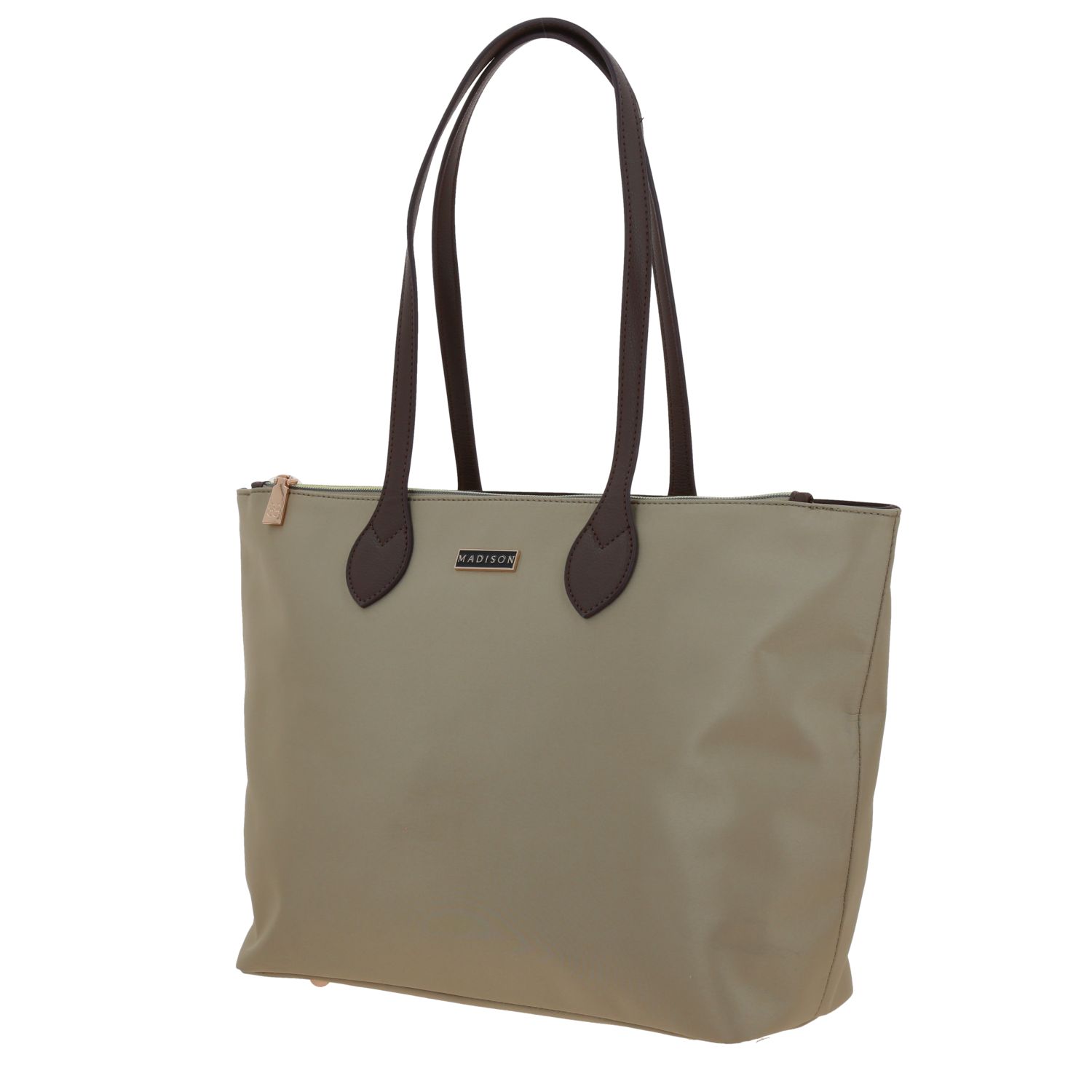 Bolsa grande para dama Madison by Chenson color camel con bolsillo trasero 2